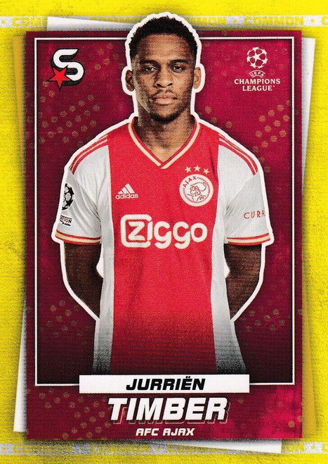#152 Jurrien Timber (Ajax) - YELLOW PARALLEL (COMMON) - Topps Superstars 2022/23