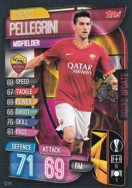 #SU64 Lorenzo Pellegrini (AS Roma) Match Attax EXTRA 2019/20 SQUAD UPDATE ITALIAN EXCLUSIVE