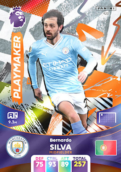 #420 Bernardo Silva (Manchester City) Adrenalyn XL Premier League 2024 PLAYMAKER