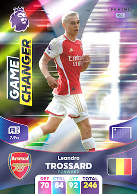 #452 Leandro Trossard (Arsenal) Adrenalyn XL Premier League 2024 GAME CHANGER