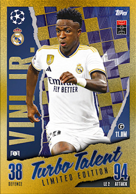 LE002 - Vini Jr. (Real Madrid) - TURBO TALENT LIMITED EDITION - Topps Match Attax 2023/24