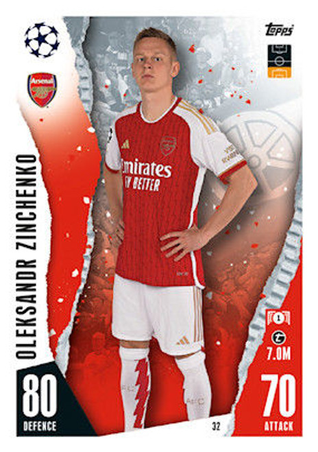 #032 Oleksandr Zinchenko (Arsenal) - Topps Match Attax 2023/24