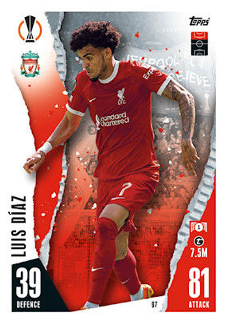 #097 Luis Diaz (Liverpool) - Topps Match Attax 2023/24 #097 Luis Diaz (Liverpool) - Topps Match Attax 2023/24