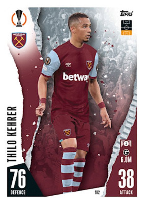 #102 Thilo Kehrer (West Ham United) - Topps Match Attax 2023/24