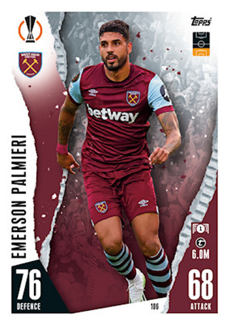 #106 Emerson Palmieri (West Ham United) - Topps Match Attax 2023/24