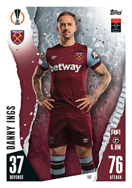 #117 Danny Ings (West Ham United) - Topps Match Attax 2023/24