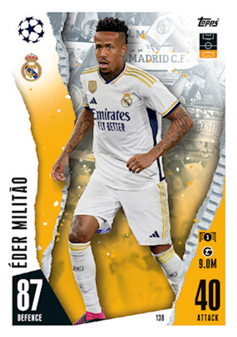 #138 Eder Militao (Real Madrid) - Topps Match Attax 2023/24 #138 Eder Militao (Real Madrid) - Topps Match Attax 2023/24