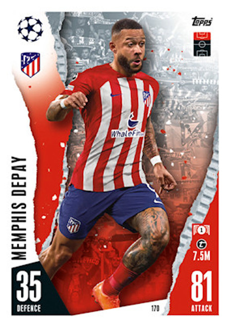 #170 Memphis Depay (Atlético de Madrid) Match Attax Champions League 2023/24