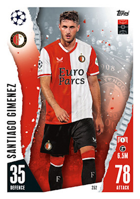 #252 Santiago Gimenez (Feyenoord) Match Attax Champions League 2023/24