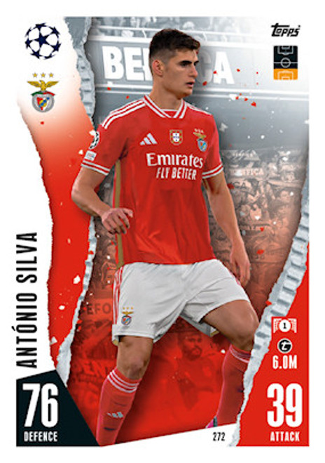 #272 Antonio Silva (Benfica) - Topps Match Attax 2023/24 #272 Antonio Silva (Benfica) - Topps Match Attax 2023/24