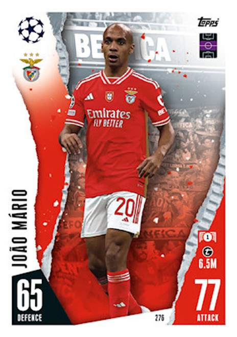 #276 Joao Mario (SL Benfica) Match Attax Champions League 2023/24