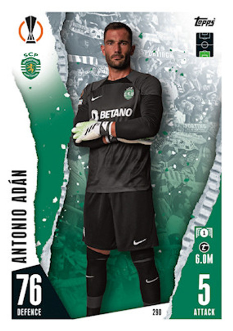 #290 Antonio Adan (Sporting Clube de Portugal) Match Attax Champions League 2023/24