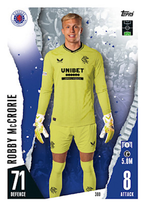 #380 Robby McCrorie (Rangers) - Topps Match Attax 2023/24 #380 Robby McCrorie (Rangers) - Topps Match Attax 2023/24