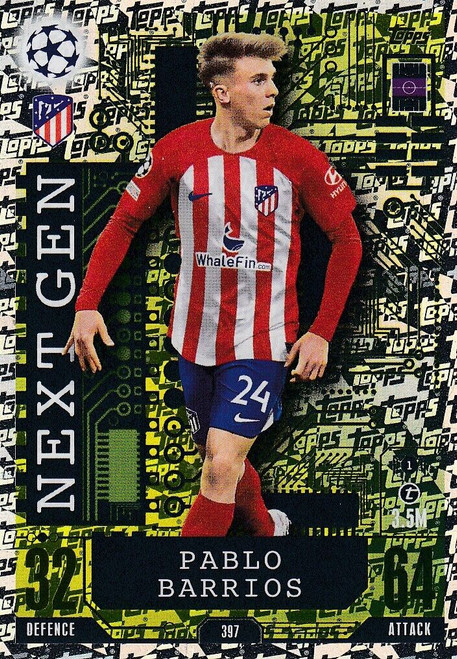 #397 Pablo Barrios (Atlético Madrid) - NEXT GEN - Topps Match Attax 2023/24 #397 Pablo Barrios (Atlético Madrid) - NEXT GEN - Topps Match Attax 2023/24