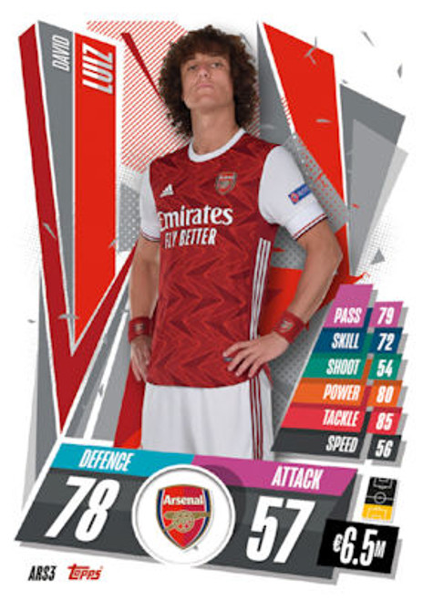 UPDATE CARD - ARS003 - David Luiz (Arsenal) - Topps Match Attax 2020/21