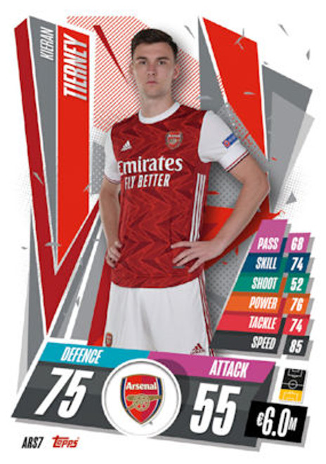 UPDATE CARD - ARS007 - Kieran Tierney (Arsenal) - Topps Match Attax 2020/21