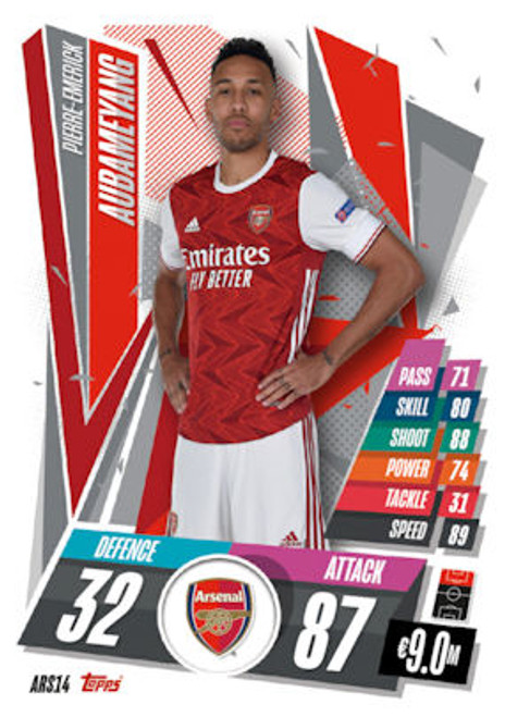 UPDATE CARD - ARS014 - Pierre-Emerick Aubameyang (Arsenal) - Topps Match Attax 2020/21