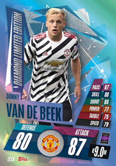 #LE13 Donny van de Beek (Manchester United) Match Attax Champions League 2020/21 DIAMOND LIMITED EDITION