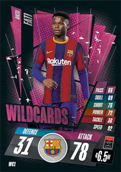 WC001 - Ansu Fati (Barcelona) - WILDCARDS - Topps Match Attax 2020/21