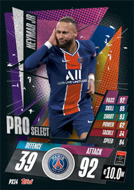 #PS14 Neymar Jr (Paris Saint-Germain) Match Attax Champions League 2020/21 PRO SELECT