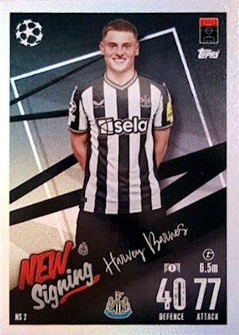 #NS2 Harvey Barnes (Newcastle United) Match Attax Champions League 2023/24 NEW SIGNING