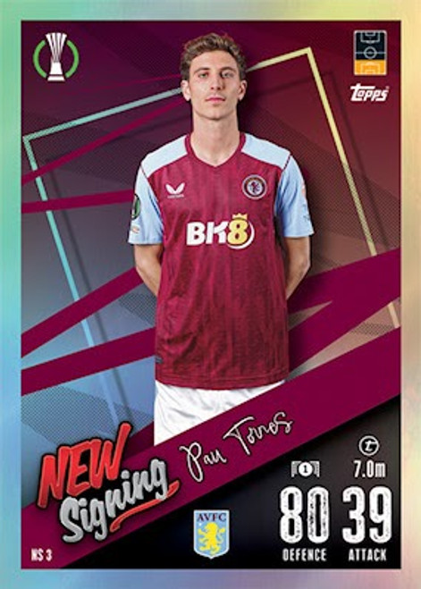 NS003 - Pau Torres (Aston Villa) - NEW SIGNING (UPDATE CARD) - Topps Match Attax 2023/24 NS003 - Pau Torres (Aston Villa) - NEW SIGNING (UPDATE CARD) - Topps Match Attax 2023/24