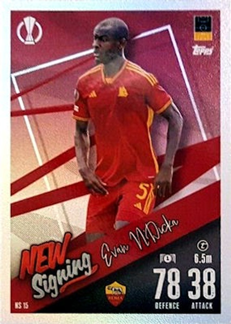NS015 - Evan N'Dicka (Roma) - NEW SIGNING (UPDATE CARD) - Topps Match Attax 2023/24 NS015 - Evan N'Dicka (Roma) - NEW SIGNING (UPDATE CARD) - Topps Match Attax 2023/24