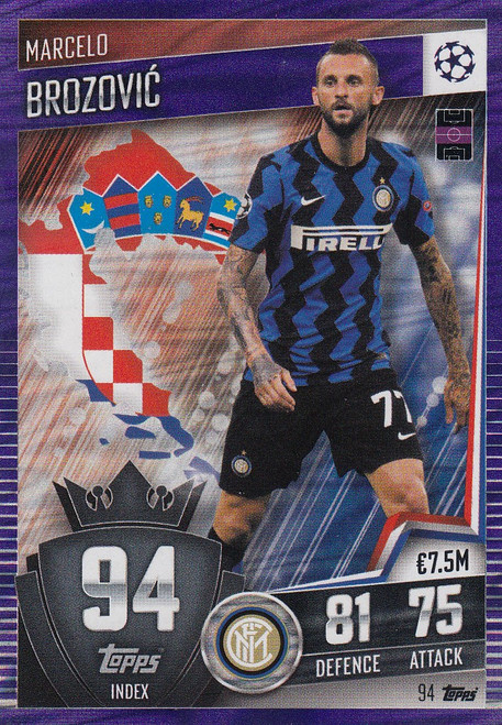 #94 Marcelo Brozović (FC Internazionale Milano) Match Attax 101 2020/21 PURPLE PARALLEL