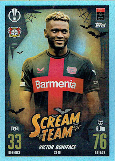 #ST10 Victor Boniface (Bayer 04 Leverkusen) Match Attax Champions League 2023/24 SCREAM TEAM