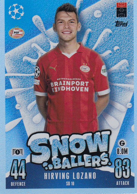 SB010 - Hirving Lozano (PSV) - SNOW BALLERS (UPDATE CARD) - Topps Match Attax 2023/24 SB010 - Hirving Lozano (PSV) - SNOW BALLERS (UPDATE CARD) - Topps Match Attax 2023/24
