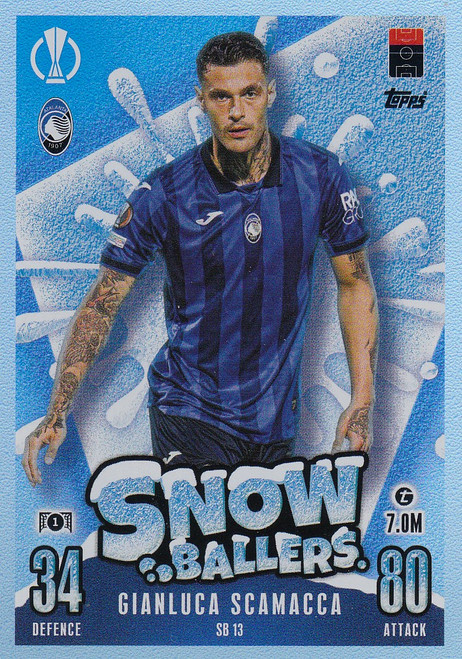 SB013 - Gianluca Scamacca (Atalanta) - SNOW BALLERS (UPDATE CARD) - Topps Match Attax 2023/24 SB013 - Gianluca Scamacca (Atalanta) - SNOW BALLERS (UPDATE CARD) - Topps Match Attax 2023/24