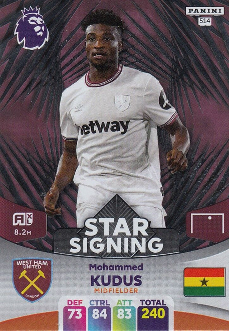 #514 Mohammed Kudus (West Ham United) Adrenalyn XL Premier League 2024 STAR SIGNING