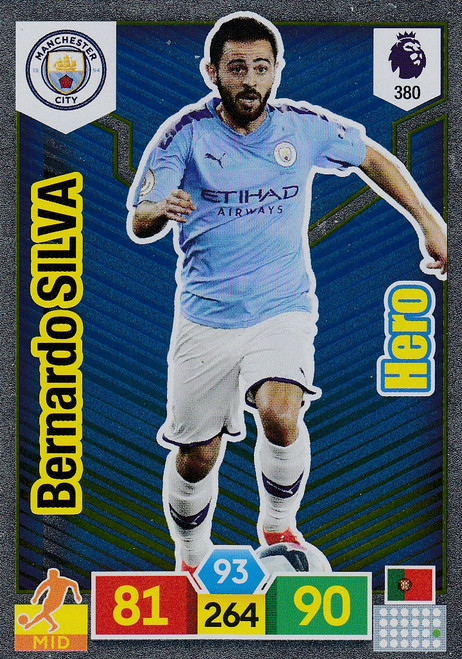 #380 Bernardo Silva (Manchester City) Adrenalyn XL Premier League 2019/20 HERO