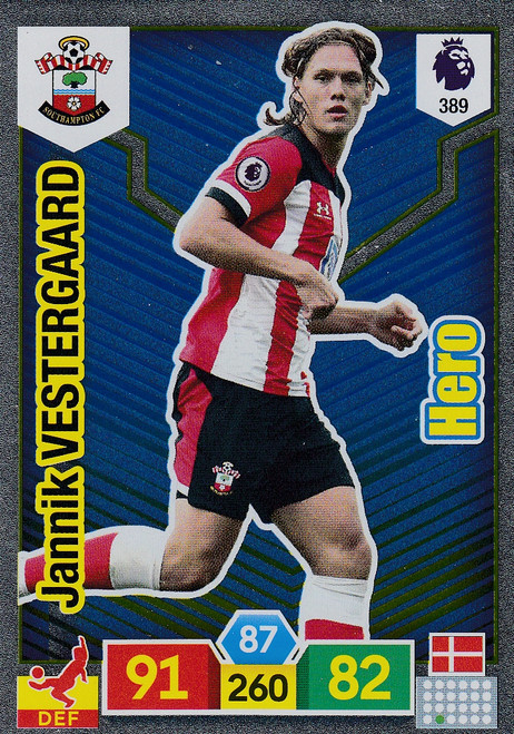 #389 Jannik Vestergaard (Southampton) Adrenalyn XL Premier League 2019/20 HERO
