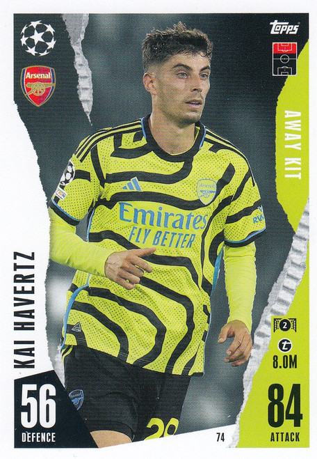 #74 Kai Havertz (Arsenal) Match Attax EXTRA Champions League 2023/24 AWAY KIT