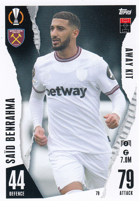 #079 Said Benrahma (West Ham United) - AWAY KIT - Topps Match Attax Extra 2023/24
