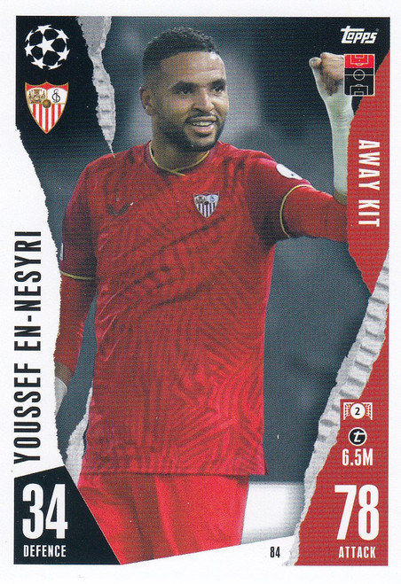 #084 Youssef En-Nesyri (Sevilla) - AWAY KIT - Topps Match Attax Extra 2023/24