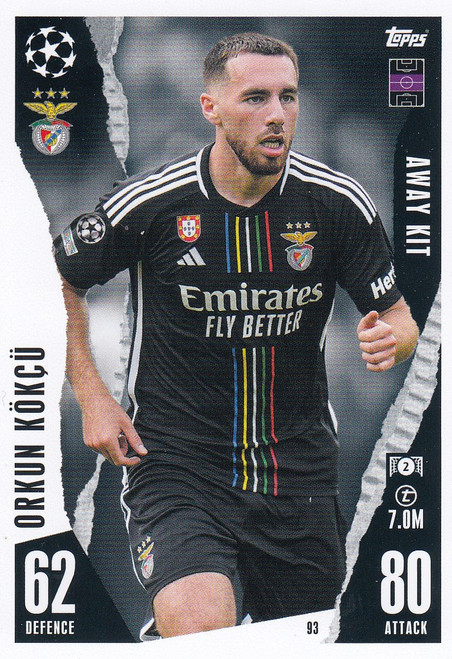 #093 Orkun Kökçü (Benfica) - AWAY KIT - Topps Match Attax Extra 2023/24