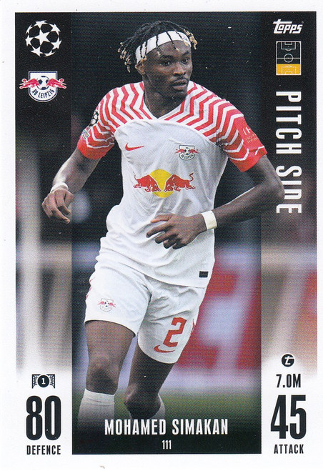 #111 Mohamed Simakan (RB Leipzig) Match Attax EXTRA Champions League 2023/24 PITCH SIDE