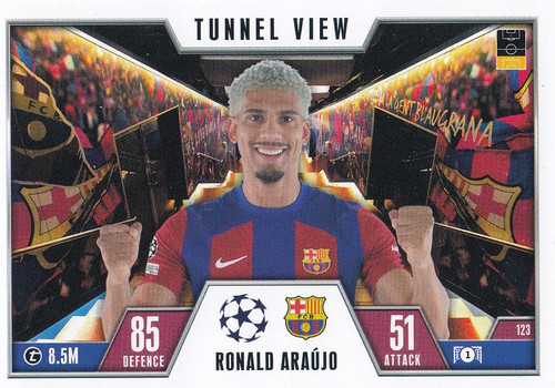 #123 Ronald Araujo (Barcelona) - TUNNEL VIEW - Topps Match Attax Extra 2023/24