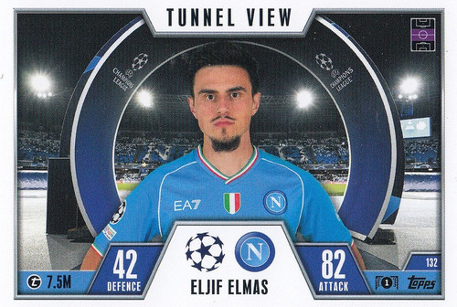#132 Eljif Elmas (Napoli) - TUNNEL VIEW - Topps Match Attax Extra 2023/24