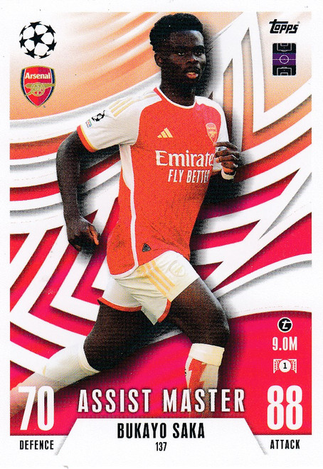 #137 Bukayo Saka (Arsenal) - ASSIST MASTER - Topps Match Attax Extra 2023/24