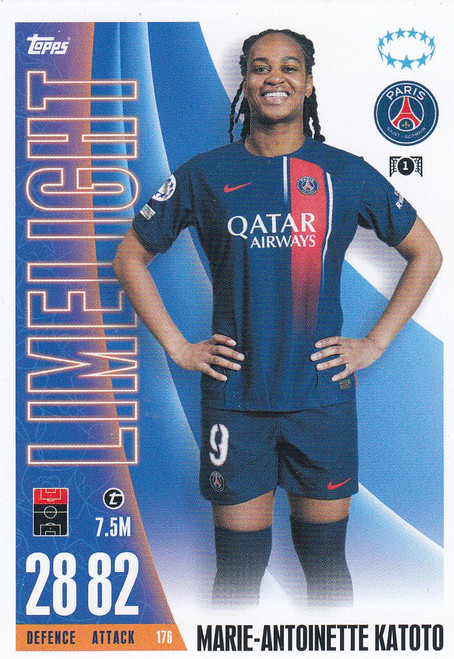 #176 Marie-Antoinette Katoto (Paris Saint-Germain) Match Attax EXTRA Champions League 2023/24 UWCL LIMELIGHT