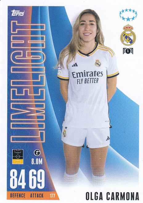 #177 Olga Carmona (Real Madrid) - LIMELIGHT - Topps Match Attax Extra 2023/24