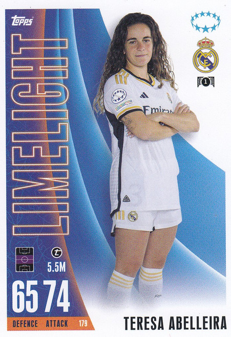 #179 Teresa Abelleira (Real Madrid) - LIMELIGHT - Topps Match Attax Extra 2023/24