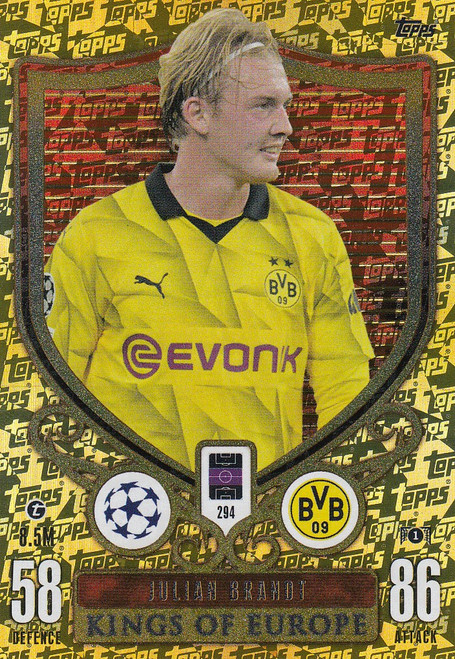 #294 Julian Brandt (Borussia Dortmund) - KINGS OF EUROPE - Topps Match Attax Extra 2023/24