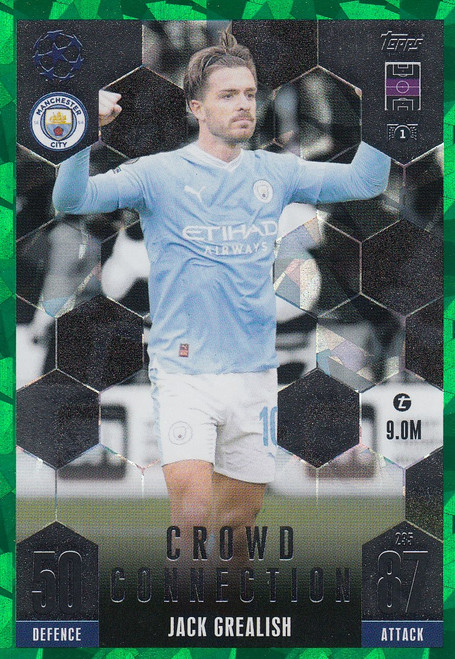 #235 Jack Grealish (Manchester City) - CROWD CONNECTION (EMERALD PARALLEL) - Topps Match Attax Extra 2023/24