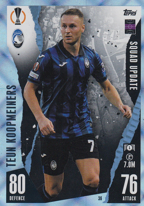#036 Teun Koopmeiners (Atalanta) - SQUAD UPDATE (CRYSTAL PARALLEL) - Topps Match Attax Extra 2023/24