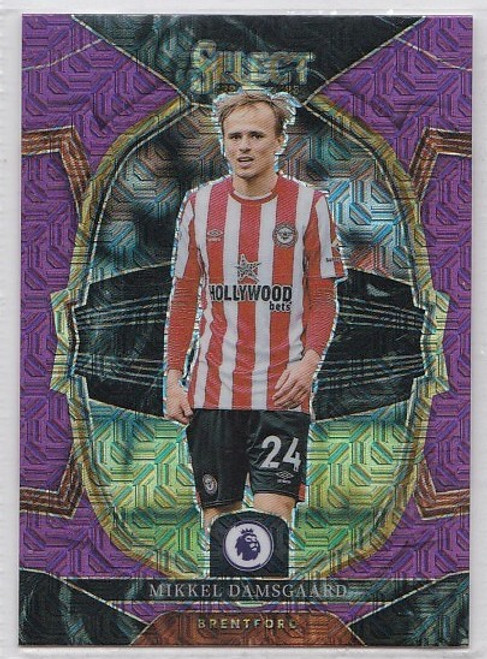 #017 Mikkel Damsgaard (Brentford) - Panini Select Premier League 2022/23 PURPLE MOJO PARALLEL