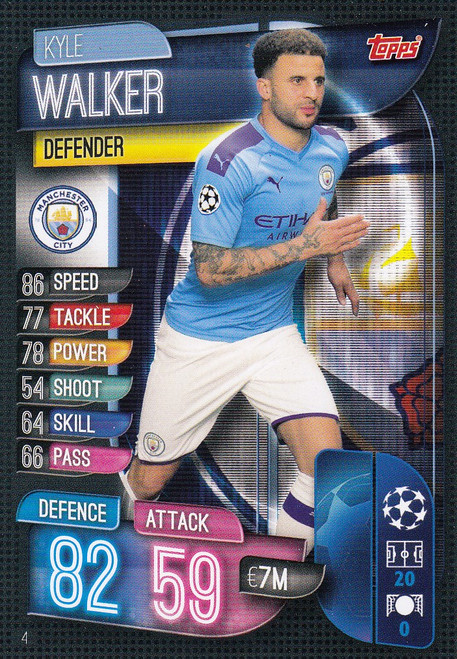 #4 Kyle Walker (Manchester City) Match Attax Champions League 2019/20